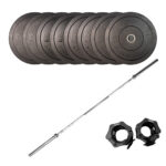 SQ&SN OL Vægtstangssæt 120 kg Sort